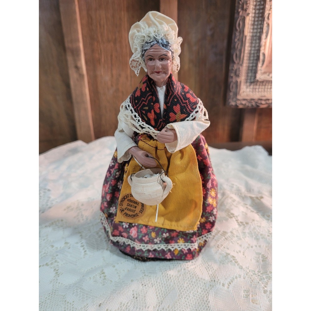Vtg Provence Grandma Veritable Santon D'argile Syndicat Des Santonniers HandMade